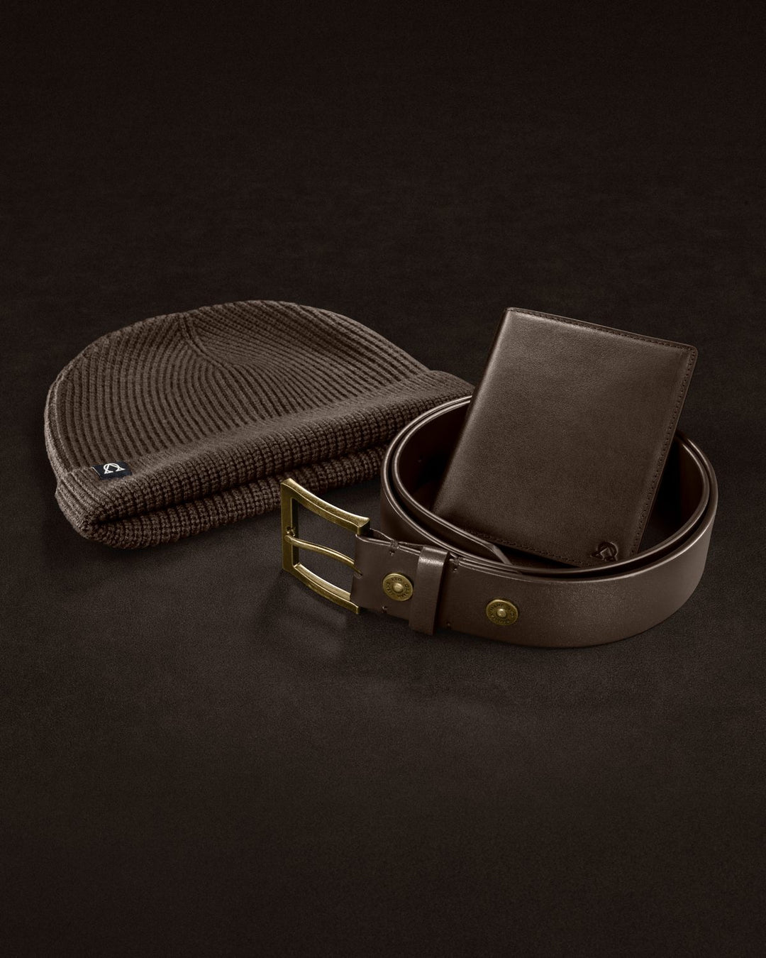 DARMA beanie, belt and wallet in Terra